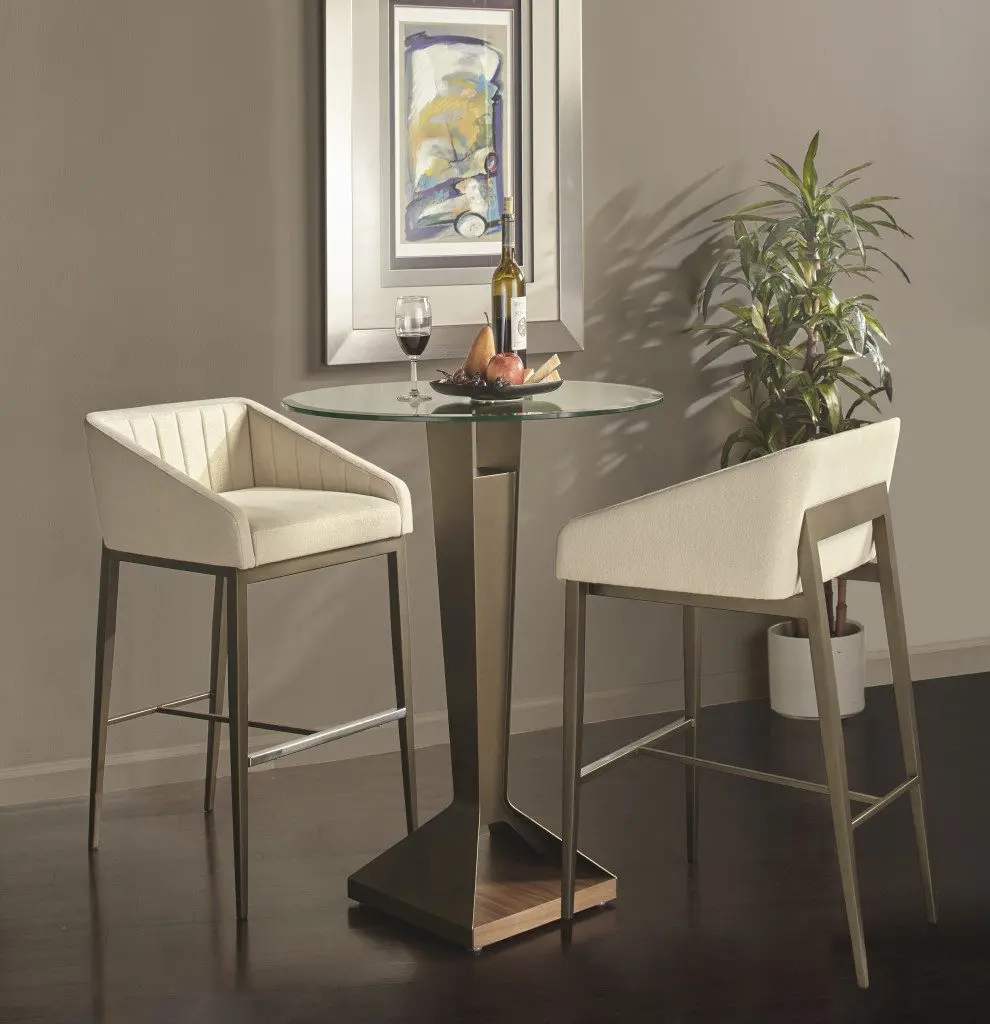 Elegant seating and abstract artwork