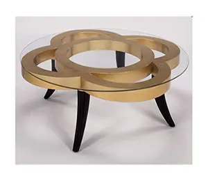 Elegant table with black legs and glass top