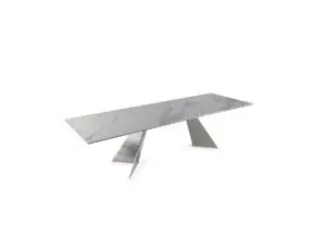 Modern rectangular marble table with metal legs