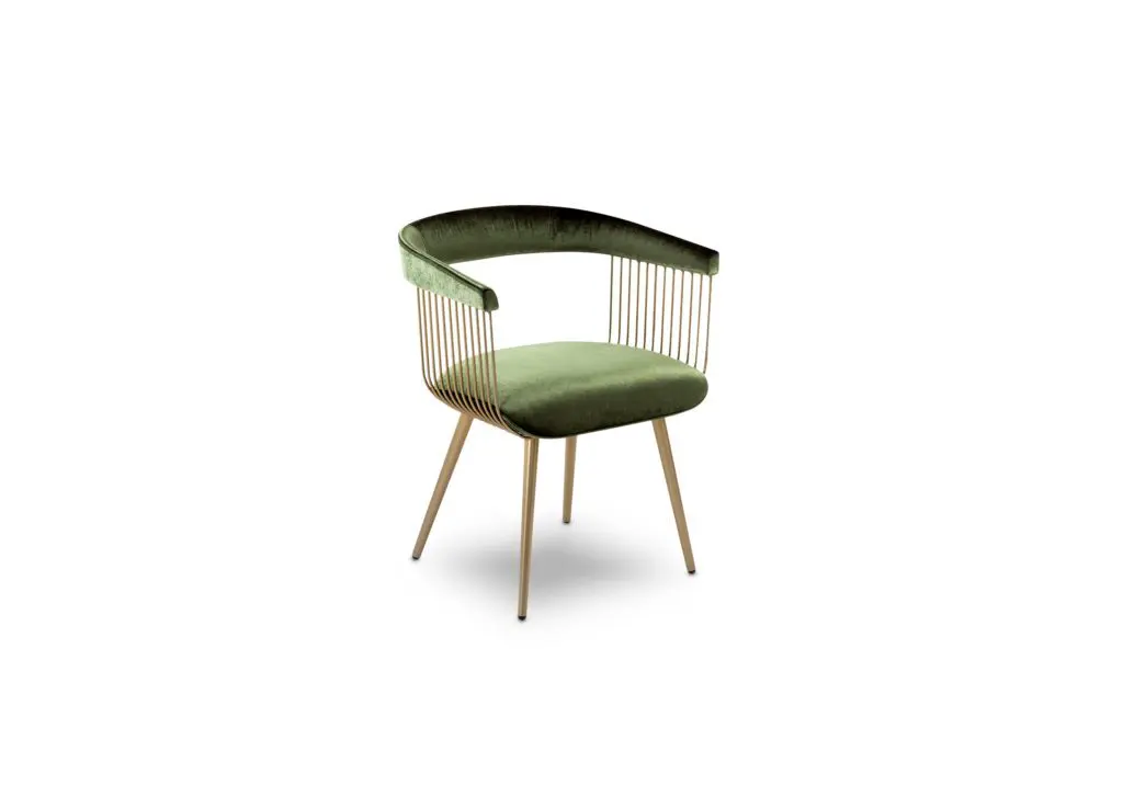 Stylish chair with metal accents