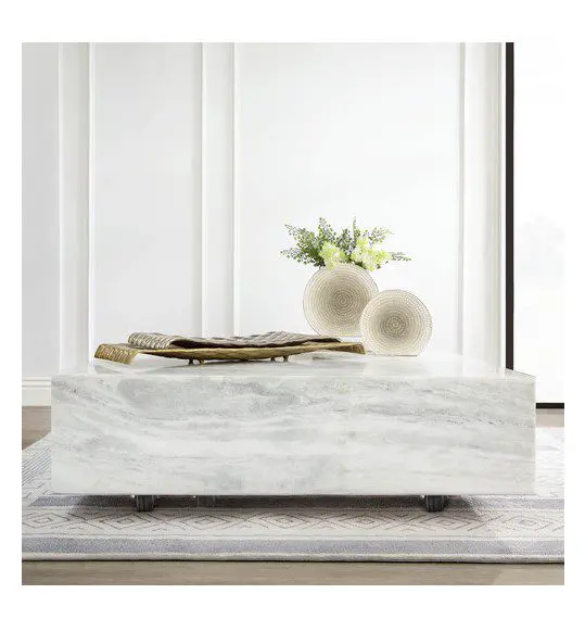 Marble coffee table with decor