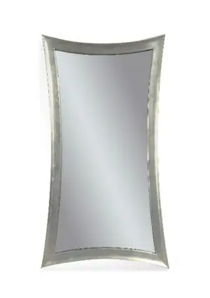 Curved mirror with silver frame