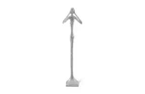 Silver abstract figurine on white background