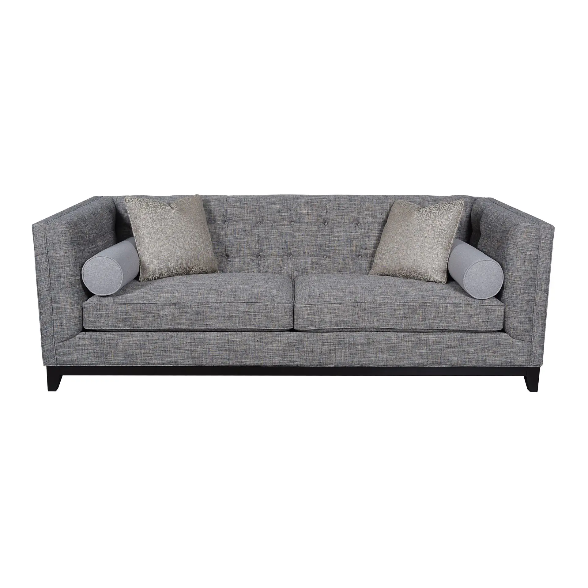 Gray modern sofa with cushions
