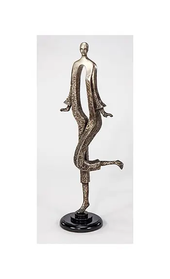 Abstract dancing figure sculpture on pedestal