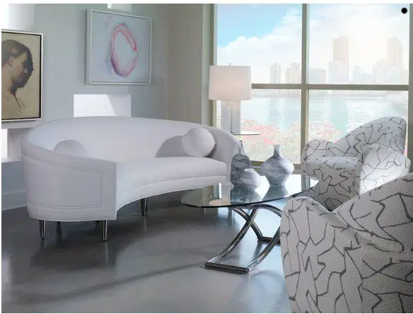 Bright room with cityscape view