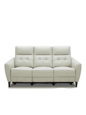 White leather sofa with three cushions