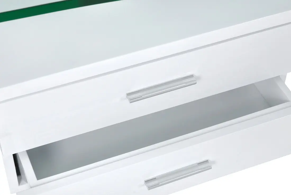 Minimalist white drawer showing interior space