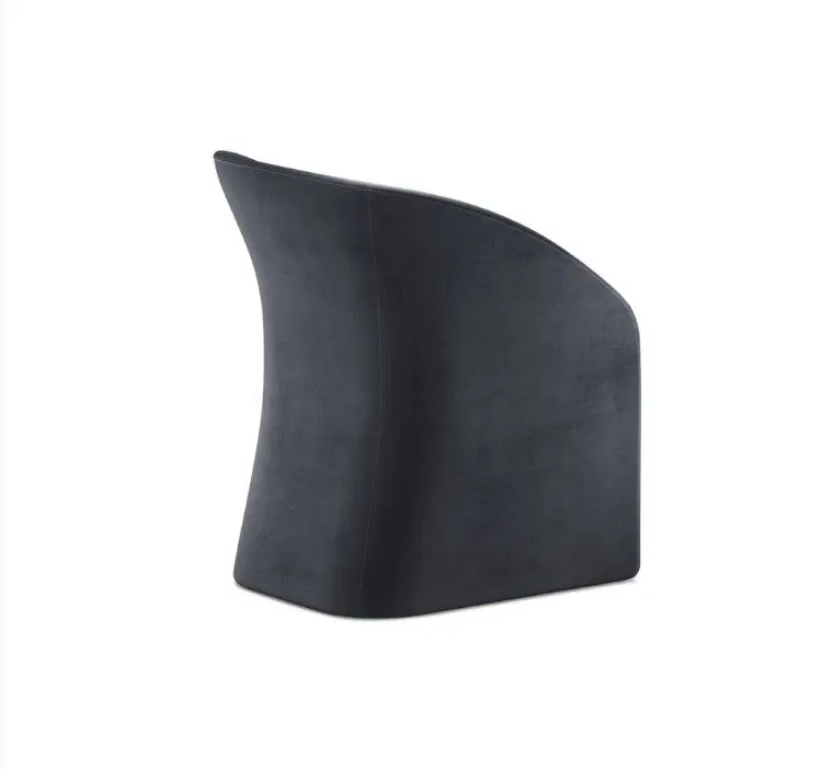 Sleek black chair, side view