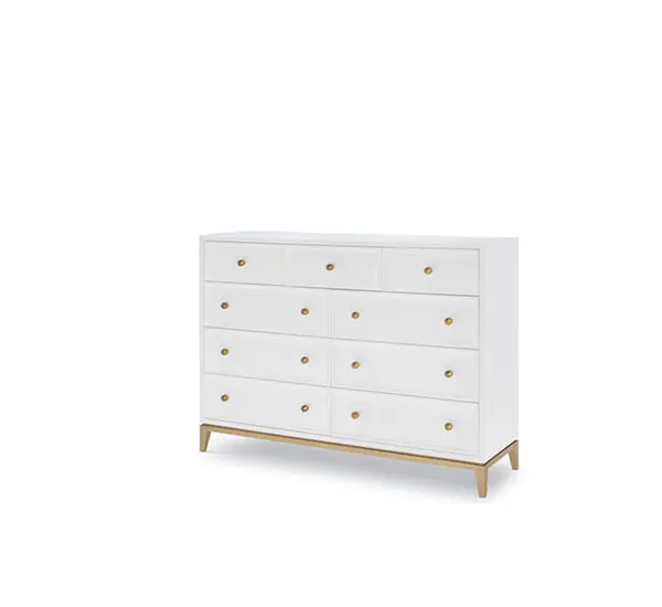 Modern white dresser with drawers