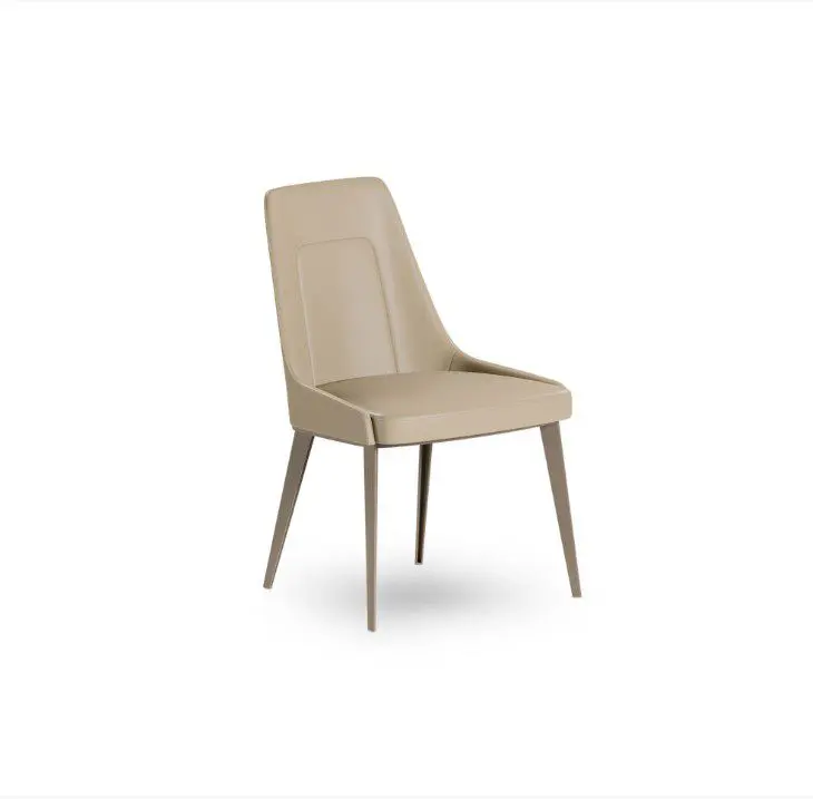Beige chair with sleek metal legs