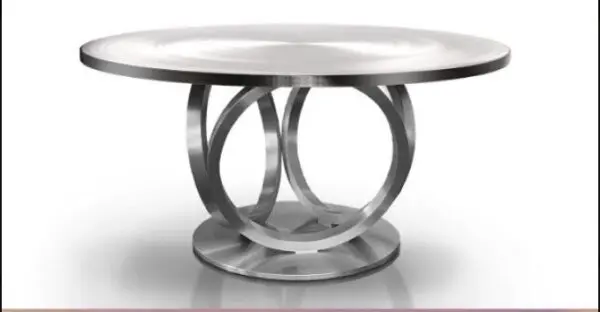 Sleek round table featuring a unique design