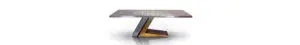 Stylish wooden table with metal base