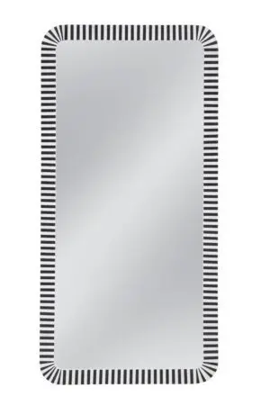 Rectangular mirror with striped border