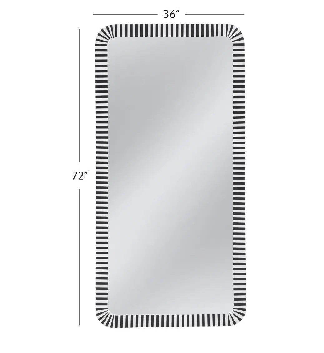 Decorative mirror measuring 36x72 inches