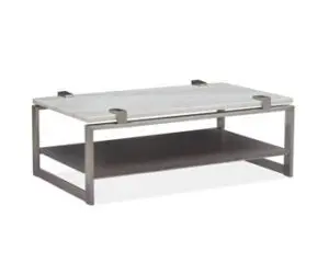 Rectangular coffee table with shelf