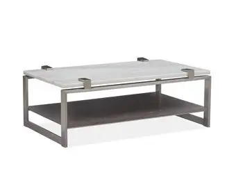 Rectangular coffee table with shelf