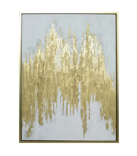 Abstract gold and gray textured painting