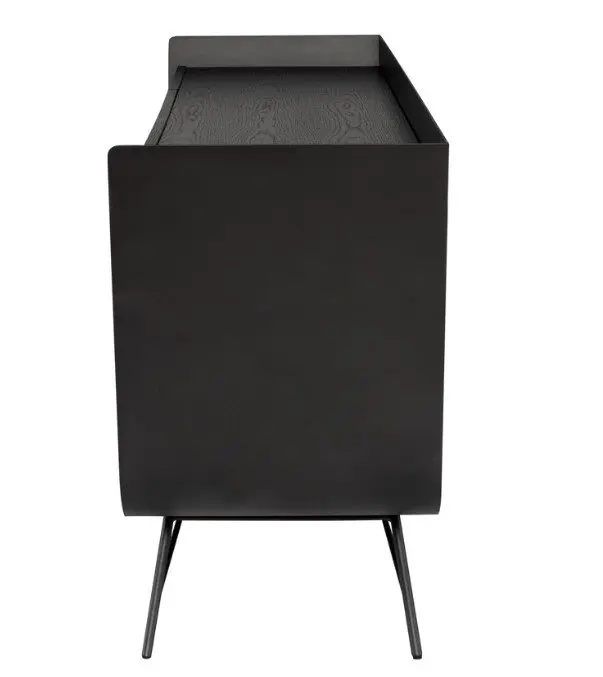 Black side table with sleek design