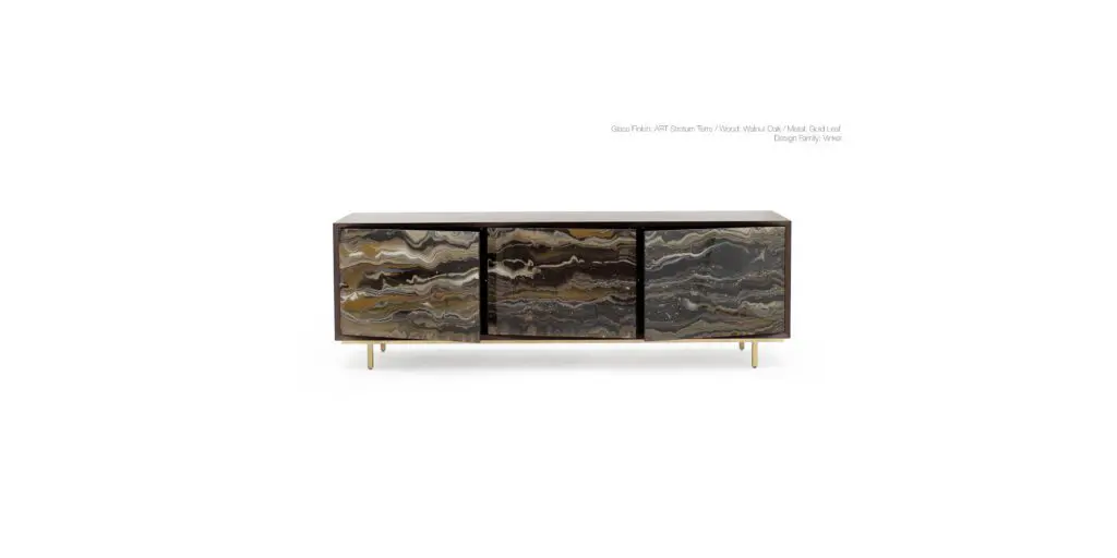 Stylish cabinet with abstract patterns