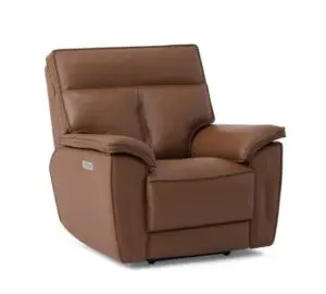 Brown leather recliner chair