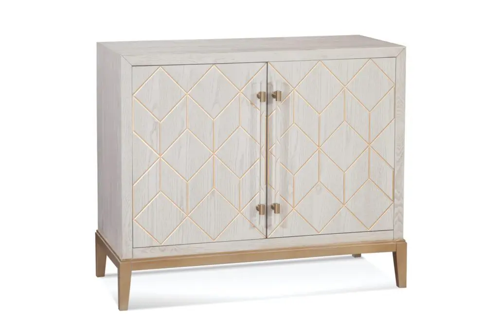 Wooden cabinet with geometric patterns