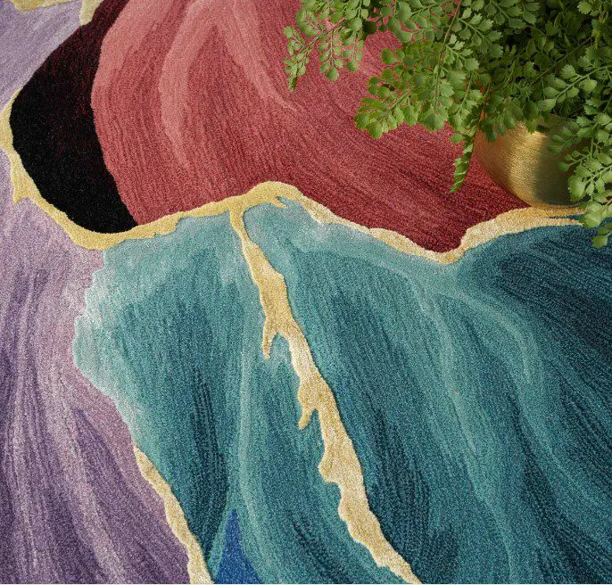 Vibrant textured carpet design