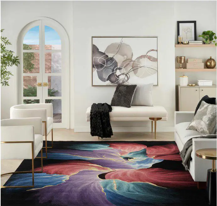 Minimalist decor featuring bold artwork