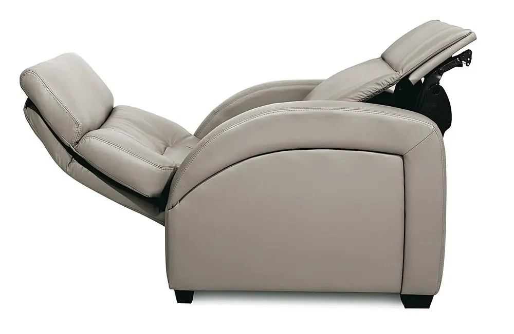 Reclining beige leather chair