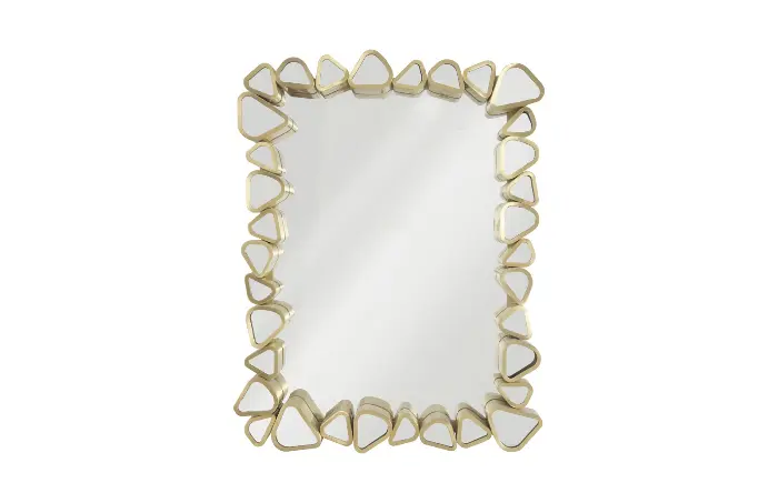 Rectangular mirror with unique frame pattern