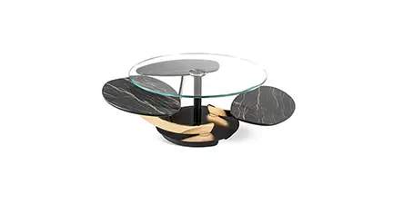 Stylish round table with rotating sections