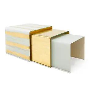 Modern minimalist nesting tables set
