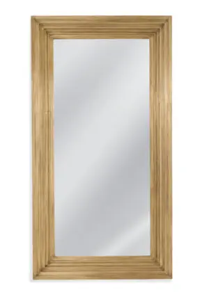 Rectangular mirror with wooden frame