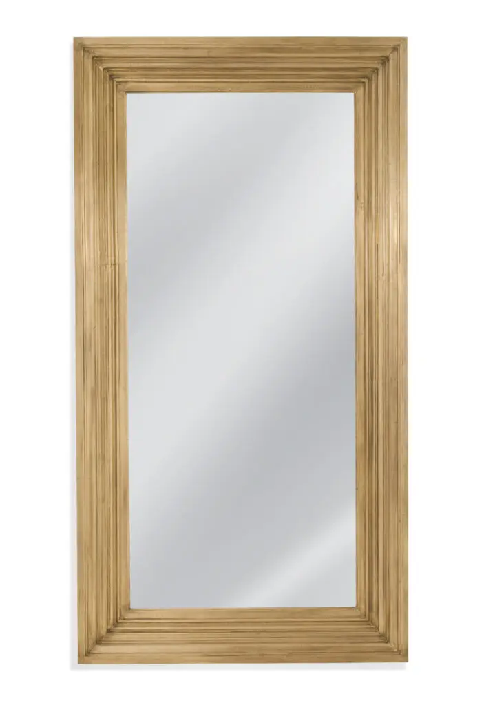 Rectangular mirror with wooden frame