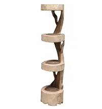 Rustic wooden plant stand with tiers