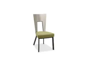 Contemporary chair design with green seat
