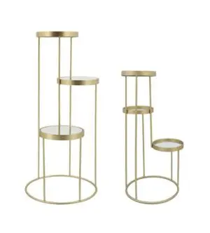 Elegant gold plant stands, three levels