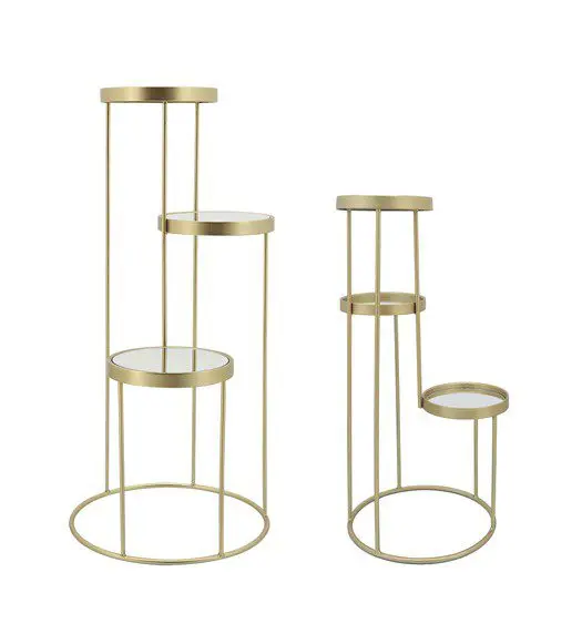 Elegant gold plant stands, three levels