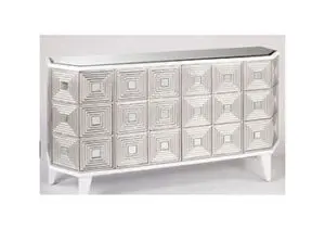 Modern white cabinet with textured design