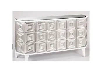 Modern white cabinet with textured design