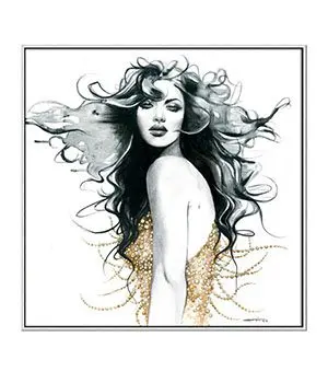 Elegant portrait with wavy hair
