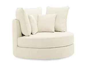 Cream round chair with cushions