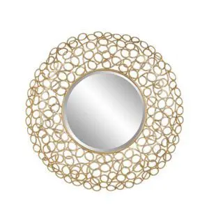 Elegant wall mirror featuring gold loops