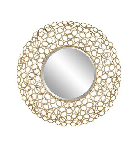 Elegant wall mirror featuring gold loops
