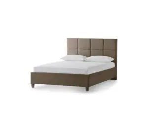 Contemporary bed frame with pillows