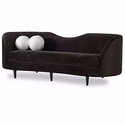 Modern black sofa with white cushions