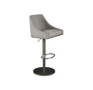 Gray swivel bar stool with footrest