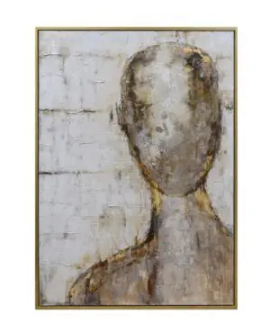 Abstract humanoid figure on textured background