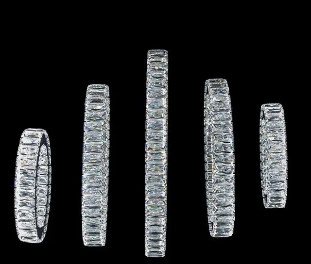 Elegant diamond rings displayed vertically