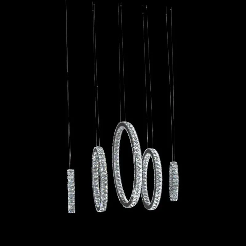 Modern hanging crystal light fixture